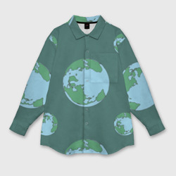 Мужская рубашка oversize 3D Просто планета земля