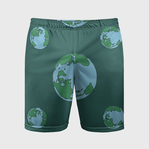 Мужские шорты спортивные Просто планета земля, цвет 3D печать