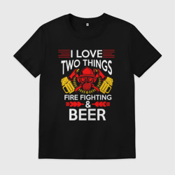 Мужская футболка хлопок Борьба с огнём и пиво