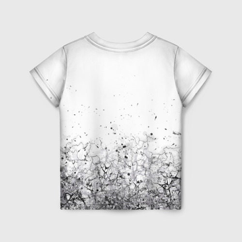Детская футболка 3D с принтом Абстрактный геометрический фон с трещинами и брызгами, вид сзади #1