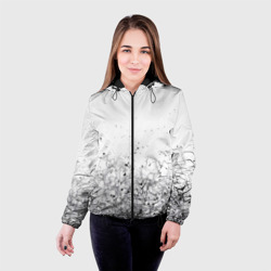 Женская куртка 3D Абстрактный геометрический фон с трещинами и брызгами - фото 2