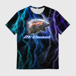 Мужская футболка 3D Мистер Бист - молнии