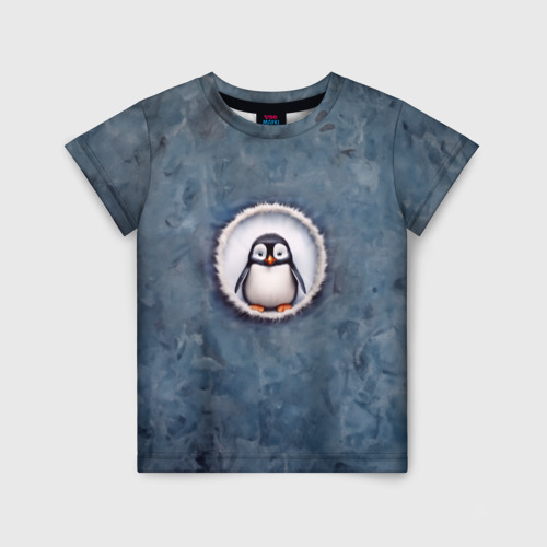 Детская футболка 3D Маленький забавный пингвинчик, цвет 3D печать