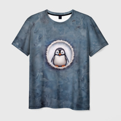 Мужская футболка 3D Маленький забавный пингвинчик