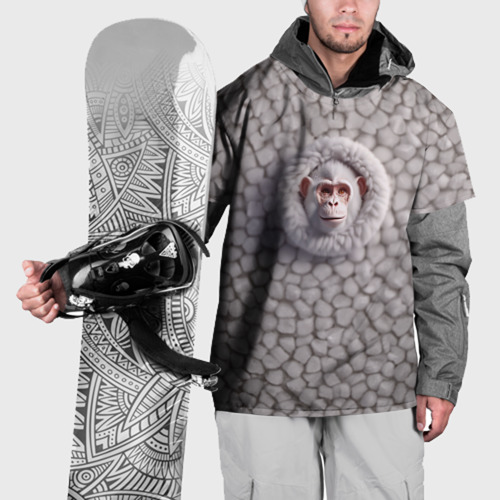 Накидка на куртку 3D Забавная белая обезьяна, цвет 3D печать