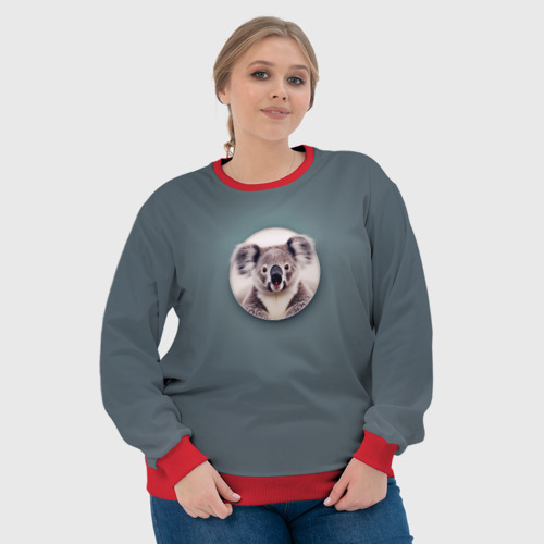 Женский свитшот 3D с принтом Забавная коала, фото #4
