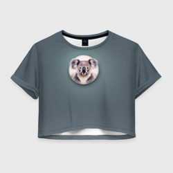Женская футболка Crop-top 3D Забавная коала