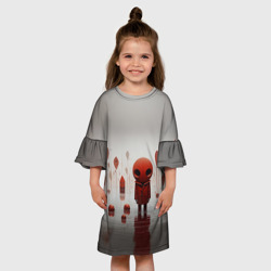 Детское платье 3D Красный человечек на пруду - фото 2