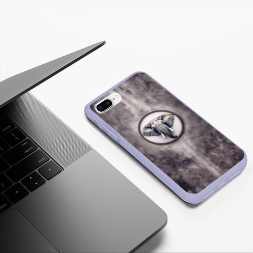 Чехол для iPhone 7Plus/8 Plus матовый с принтом Слон с хоботом, фото #5