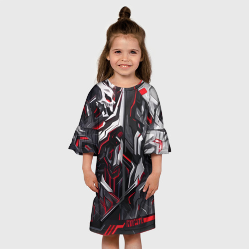 Детское платье 3D Киберпанк доспехи, цвет 3D печать - фото 4