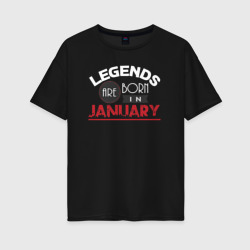 Женская футболка хлопок Oversize Легенда января