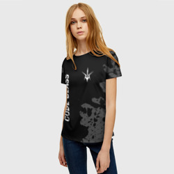 Женская футболка 3D Code Geass glitch на темном фоне: надпись, символ - фото 2