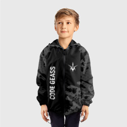 Детская ветровка 3D Code Geass glitch на темном фоне: надпись, символ - фото 2