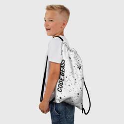 Рюкзак-мешок 3D Code Geass glitch на светлом фоне: надпись, символ - фото 2