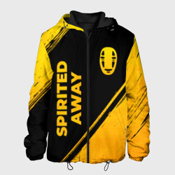 Мужская куртка 3D Spirited Away - gold gradient: надпись, символ