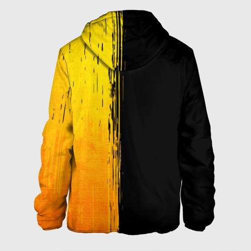 Мужская куртка 3D с принтом Chainsaw Man - gold gradient: по-вертикали, вид сзади #1