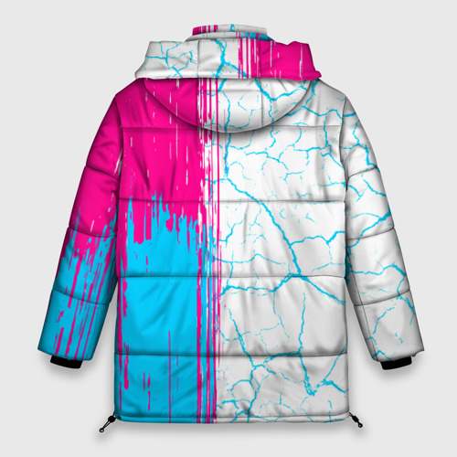Женская зимняя куртка 3D с принтом Hellsing neon gradient style: по-вертикали, вид сзади #1