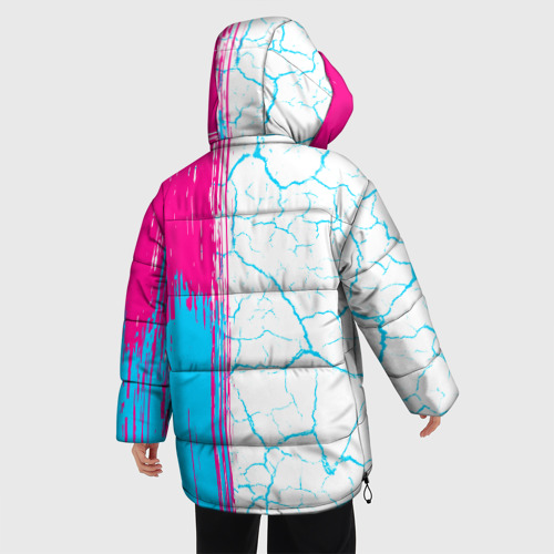 Женская зимняя куртка 3D с принтом Hellsing neon gradient style: по-вертикали, вид сзади #2