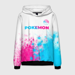 Мужская толстовка 3D Pokemon neon gradient style: символ сверху