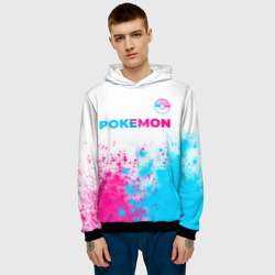 Мужская толстовка 3D Pokemon neon gradient style: символ сверху - фото 2