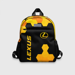 Детский рюкзак 3D Lexus - gold gradient: надпись, символ
