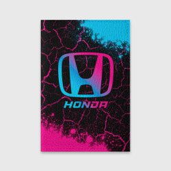 Обложка для паспорта матовая кожа Honda - neon gradient
