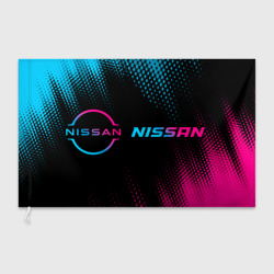 Флаг 3D Nissan - neon gradient: надпись и символ