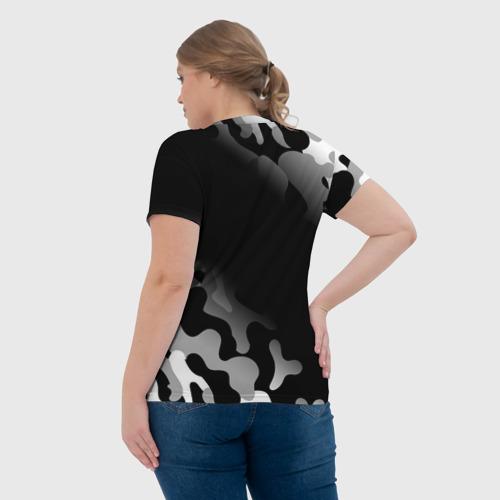 Женская футболка 3D Quake glitch на темном фоне: надпись, символ, цвет 3D печать - фото 7