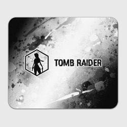 Прямоугольный коврик для мышки Tomb Raider glitch на светлом фоне: надпись и символ