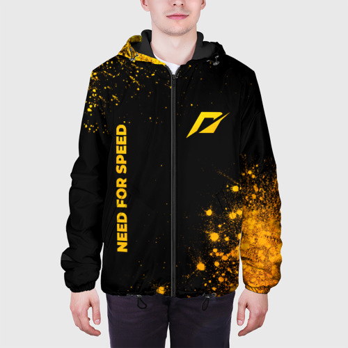 Мужская куртка 3D Need for Speed - gold gradient: надпись, символ, цвет 3D печать - фото 4