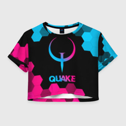 Женская футболка Crop-top 3D Quake - neon gradient