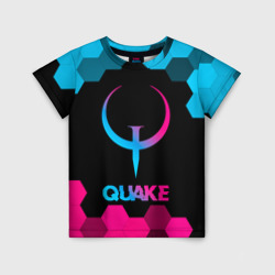 Quake - neon gradient – Детская футболка 3D с принтом купить со скидкой в -33%
