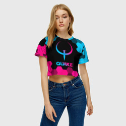 Женская футболка Crop-top 3D Quake - neon gradient - фото 2