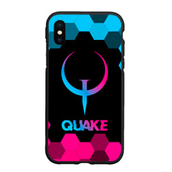 Чехол для iPhone XS Max матовый Quake - neon gradient