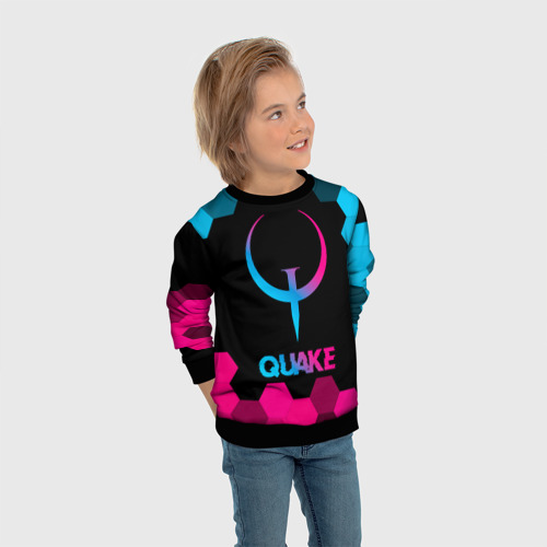 Детский свитшот 3D Quake - neon gradient, цвет 3D печать - фото 5