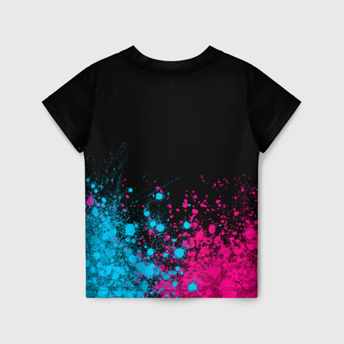 Детская футболка 3D Hitman - neon gradient: символ сверху, цвет 3D печать - фото 2