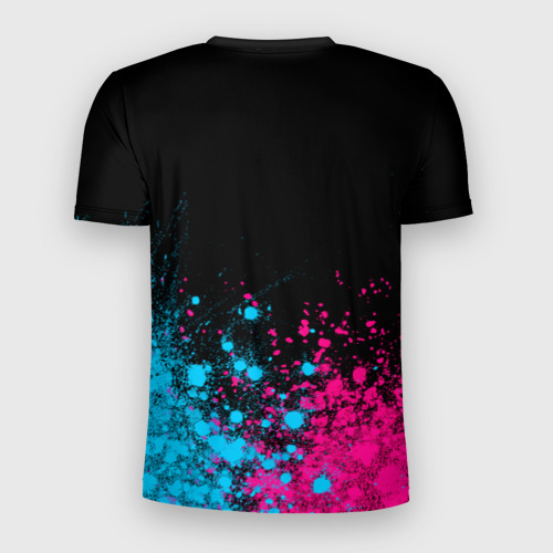 Мужская футболка 3D Slim Hitman - neon gradient: символ сверху, цвет 3D печать - фото 2