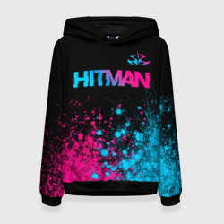 Женская толстовка 3D Hitman - neon gradient: символ сверху