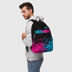 Рюкзак 3D Hitman - neon gradient: символ сверху - фото 2