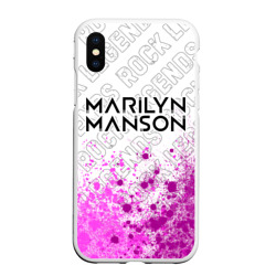 Чехол для iPhone XS Max матовый Marilyn Manson rock Legends: символ сверху