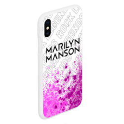 Чехол для iPhone XS Max матовый Marilyn Manson rock Legends: символ сверху - фото 2