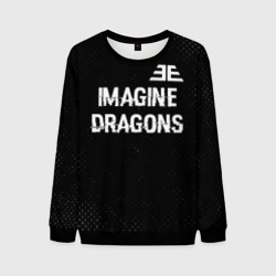 Мужской свитшот 3D Imagine Dragons glitch на темном фоне: символ сверху