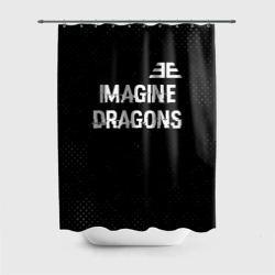 Штора 3D для ванной Imagine Dragons glitch на темном фоне: символ сверху