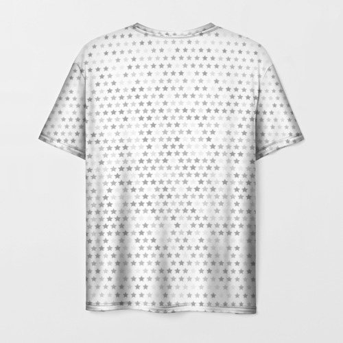 Мужская футболка 3D с принтом Three Days Grace glitch на светлом фоне: символ сверху, вид сзади #1