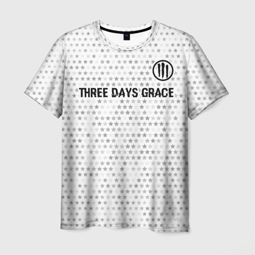 Мужская футболка 3D с принтом Three Days Grace glitch на светлом фоне: символ сверху, вид спереди #2