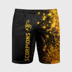 Мужские шорты спортивные Scorpions - gold gradient: по-вертикали