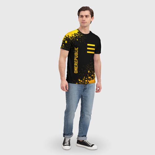Мужская футболка 3D OneRepublic - gold gradient: надпись, символ, цвет 3D печать - фото 5