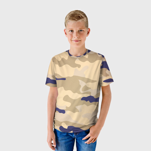 Детская футболка 3D Камуфляжный узор военный, цвет 3D печать - фото 3