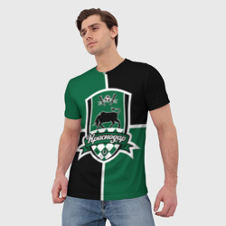 Мужская футболка 3D ФК Краснодар - эмблема - фото 2