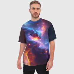 Мужская футболка oversize 3D Туманность дракона - фото 2